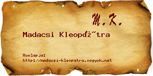 Madacsi Kleopátra névjegykártya
